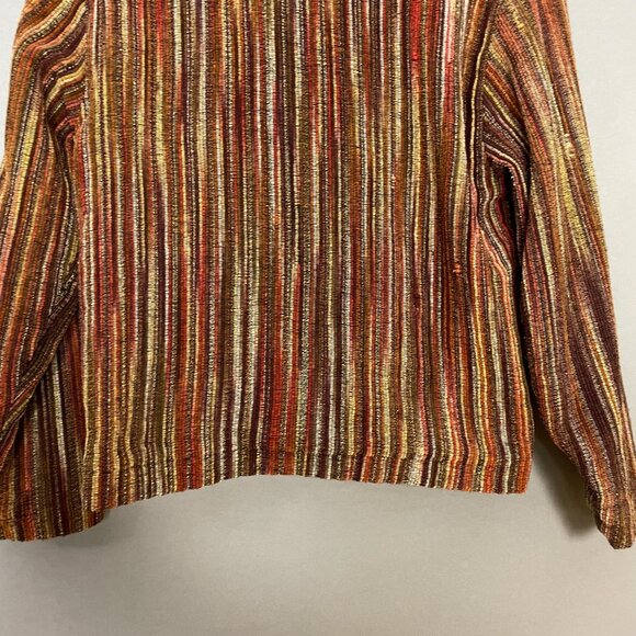 Vintage Tantrums Jacket Textured Stripe Button-Up Women Size Small Eclectic Boho - Picture 6 of 13